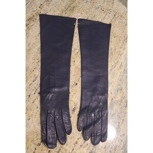 New! Vintage Women's Size S 6.5 Black Leather Formal 13.5" Long Gloves Horne